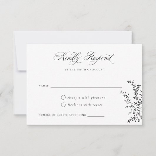 Elegante Vintage Wappen Monogram Wedding RSVP Card Einladung (Vorderseite)