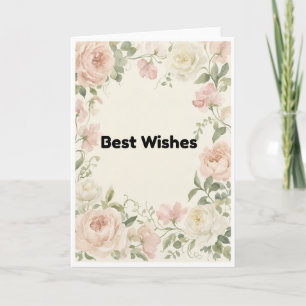Elegante Vintage-Wasserfarbe-Floral Beste Wünsche Karte