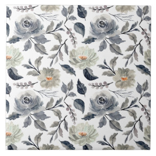 Elegante Vintage-Wasserfarbe-Floral-Botanik Fliese