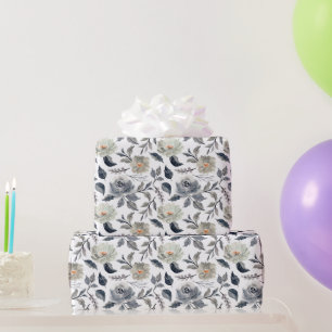 Elegante Vintage-Wasserfarbe-Floral-Botanik Geschenkpapier