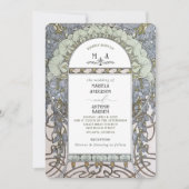 Elegante Vintage Wasserfarben Hochzeitsblumen Einladung (Vorderseite)