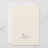 Elegante Vintage Wasserfarben Hochzeitsblumen Einladung (Rückseite)