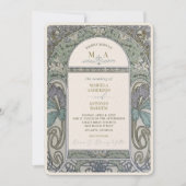 Elegante Vintage Wasserfarben Hochzeitsblumen Einladung (Vorderseite)