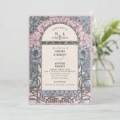 Elegante Vintage Wasserfarben Hochzeitsblumen Einladung (Stehend Vorderseite)