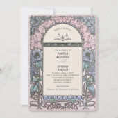 Elegante Vintage Wasserfarben Hochzeitsblumen Einladung (Vorderseite)