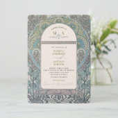 Elegante Vintage Wasserfarben Hochzeitsblumen Einladung (Stehend Vorderseite)