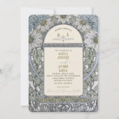 Elegante Vintage Wasserfarben Hochzeitsblumen Einladung (Vorderseite)