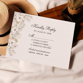 Elegante Vintage Wedding RSVP Card
