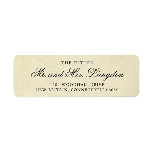 Elegante Vintage Wedding Rücksendeadresse (Vorne)