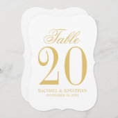 Elegante Vintage Wedding Tischnummer Card (Vorne/Hinten)