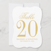 Elegante Vintage Wedding Tischnummer Card (Vorderseite)