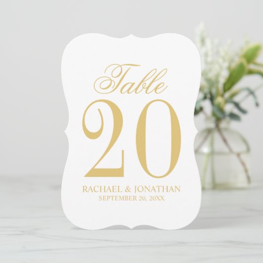 Elegante Vintage Wedding Tischnummer Card (Stehend Vorderseite)