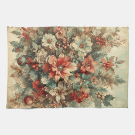 Elegante Vintage Weihnachten Blume Geschirrtuch