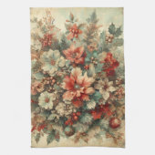 Elegante Vintage Weihnachten Blume Geschirrtuch (Vertikal)