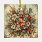 Elegante Vintage Weihnachten Blume Keramikornament (Vorderseite)
