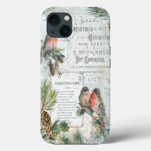 Elegante Vintage Weihnachten Rotkehlchen iPhone 13 Hülle