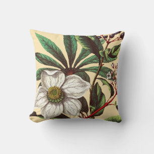 Elegante Vintage Weihnachts-Rose Blume Beige Kissen