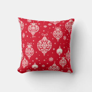 Elegante Vintage-Weihnachtsdekoration in Rot und W Kissen