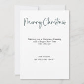 Elegante Vintage Weihnachtsfeier Feiertagskarte (Rückseite)