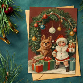 Elegante Vintage Weihnachtsfeier Feiertagskarte