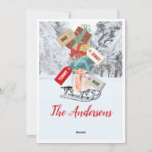 Elegante Vintage Weihnachtskarte Feiertagskarte (Rückseite)