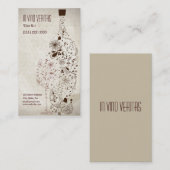 Elegante Vintage Wein-Bar-Geschäfts-Karte Visitenkarte (Vorne/Hinten)