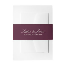Elegante Vintage-Wein-Hochzeit Einladungsbanderole
