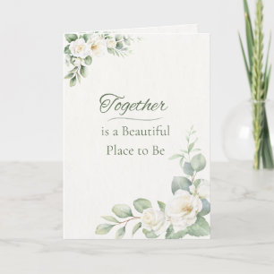 Elegante Vintage Weiße Rose Eukalyptus Hochzeitsli Karte