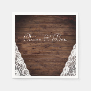 Elegante Vintage weiße Spitzen Rustikale Hochzeit Serviette