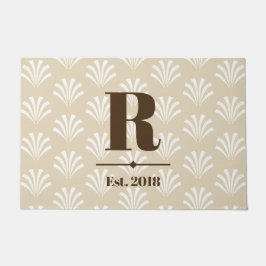 Elegante Vintage White Palmettos & Cream der 20er Fußmatte