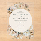 Elegante Vintage Wildblume Acryleinladungen (Vorderseite)