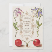 Elegante Vintage Wildblume | Blumenhochzeit Einladung (Vorderseite)