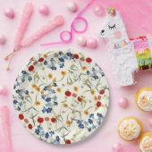 Elegante Vintage-Wildblumen Pappteller (Party)