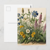 Elegante Vintage Wildblumen Postkarte (Vorne/Hinten)