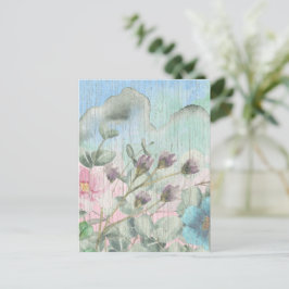 Elegante Vintage Wildblumen Postkarte