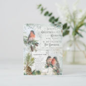 Elegante Vintage Winter Weihnachtsmänner Feiertagspostkarte (Stehend Vorderseite)