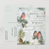 Elegante Vintage Winter Weihnachtsmänner Feiertagspostkarte (Vorne/Hinten)