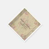 Elegante Vintage Wörterbuchausgabe mit Rose Serviette (Ecke)