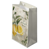 Elegante Vintage Zitronen - bearbeitbare rustikale Kleine Geschenktüte (Vorderseite Schrägansicht)