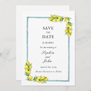 Elegante Vintage Zitronen Save the Date