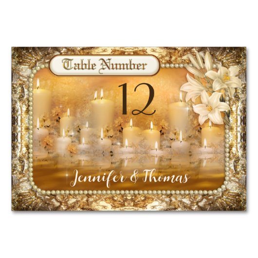 Elegante Vintage Zweifler-Tischnummer Tischnummer (Vorderseite)