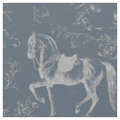 Elegante Vintages Blaues Pferd Stoff (Nahaufnahme)