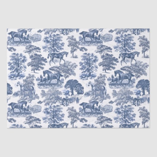 Elegante Vintages Rotes Pferd Seidenpapier (Vorderseite)