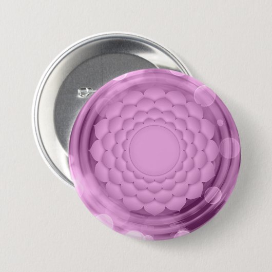 Elegante Violet Crown Chakra Zen Yoga Spirituell Button (Vorne & Hinten)