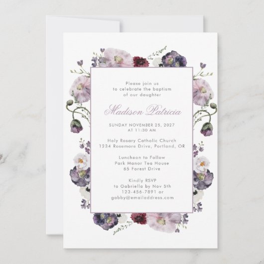 Elegante Violet Einladung (Vorderseite)