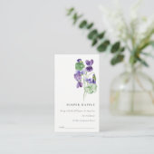 Elegante Violet Floral Diaper Raffle Baby Dusche Begleitkarte (Stehend Vorderseite)