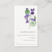 Elegante Violet Floral Diaper Raffle Baby Dusche Begleitkarte (Vorderseite)