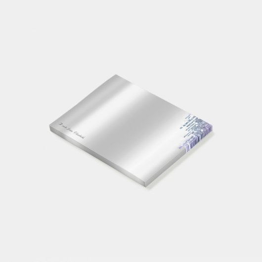 Elegante Violet Glitzer Tropfen Post-it Klebezettel (angewinkelt)