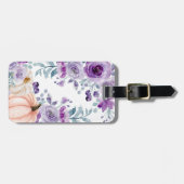 Elegante Violet Lila Blumenpumpen Wasserfarbe Gepäckanhänger (Vorderseite horizontal)