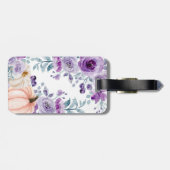 Elegante Violet Lila Blumenpumpen Wasserfarbe Gepäckanhänger (Rückseite horizontal)